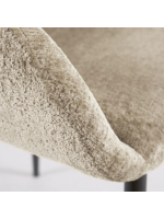 DESA Chaise en chenille avec accoudoirs structure en métal noir fauteuil de maison design