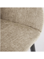 DESA silla en chenilla con reposabrazos estructura en metal negro sillón de hogar de diseño