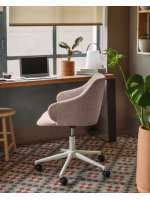 BISIAK chaise en tissu antitache au choix avec accoudoirs et roulettes pour bureau