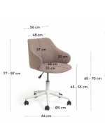 BISIAK chaise en tissu antitache au choix avec accoudoirs et roulettes pour bureau