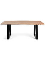 APORT choice of measure top in solid natural acacia wood and structure in black metal design table