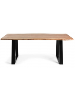 APORT elección de la medida tapa en madera maciza de acacia natural y estructura en metal negro mesa de diseño