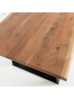 APORT scelta misura piano in legno massello di acacia naturale e struttura in metallo nero tavolo design