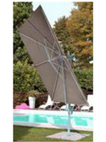 BAIA Regenschirm 300x300 aus weißem Aluminium und sandfarbenem Stoff