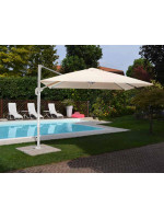 BAIA 300x300 umbrella in white aluminum and sand fabric