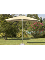 MAHE Parasol 200x300 cm en aluminium blanc et tissu sable