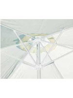 MAHE Regenschirm 200x300 cm aus weißem Aluminium und sandfarbenem Stoff