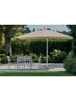 FAVORY Parasol 300x400 en aluminium blanc et toile sable