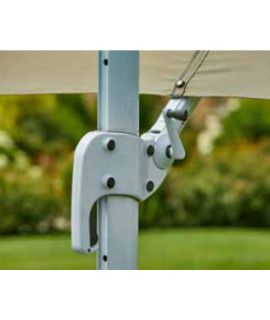 FAVORY 300x400 umbrella in white aluminum and sand cloth