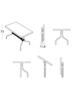 RIBALTO 160x90 rectangular plegable mesa de resina blanca para terrazas de jardín al aire libre