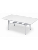 PRESIDENT1800 fixed table 180x95 in white resin rectangular for outdoor garden or terrace
