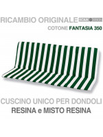 CUSCINO Rocking cushion with ecru and green stripes in cotton for outdoor