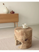 TUCANO table basse ou tabouret en bois de teck naturel du bois