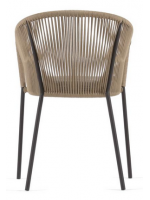 EZIO scelta colore sedia con braccioli in corda in poliestere e struttura in acciaio zincato e cuscino seduta