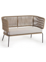 SEATTLE canapé en corde beige et pieds en acier galvanisé avec coussin inclus pour intérieures et extérieures