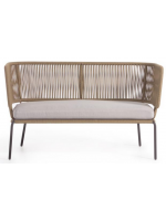 SEATTLE beige rope sofa and galvanized steel legs with cushion included for indoor and outdoor garden terraces