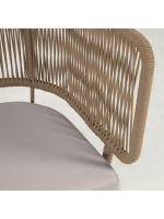 SEATTLE canapé en corde beige et pieds en acier galvanisé avec coussin inclus pour intérieures et extérieures