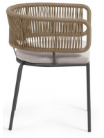 SEATTLE silla con apoyabrazos de cuerda y metal para terrazas de jardín interiores y exteriores