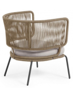 SEATTLE color choice armchair in rope and metal with cushion included for indoor and outdoor garden terraces