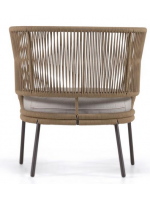 SEATTLE color choice armchair in rope and metal with cushion included for indoor and outdoor garden terraces
