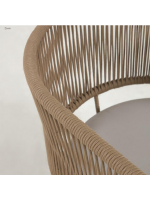SEATTLE fauteuil en corde et métal avec coussin inclus pour terrasses de jardin intérieures et extérieures