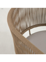 SEATTLE sillón elección de color de cuerda y metal con cojín incluido para terrazas de jardín interiores y exteriores