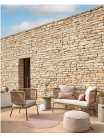 SEATTLE armchair in rope and metal with cushion included for indoor and outdoor garden terraces