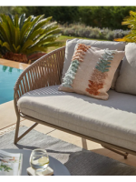 BOLER Sofa aus Seil und Metall mit Kissen für Gartenterrassen im Innen- und Außenbereich
