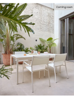 BRICCO 140 or 180 cm extendable 200 or 240 cm in white antioxidant aluminum table for indoor and outdoor