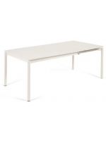 BRICCO 140 or 180 cm extendable 200 or 240 cm in white antioxidant aluminum table for indoor and outdoor