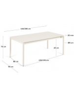 BRICCO 140 oder 180 cm ausziehbarer 200 oder 240 cm in hellgrau antioxidativer Aluminiumtisch für drinnen und draußen