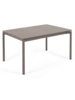 ILIADE 140 or 180 cm extendable 200 or 240 cm in taupe antioxidant aluminum table for indoor and outdoor