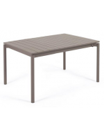 ILIADE da 140 o da 180 cm allungabile 200 o 240 cm in alluminio antiossidante tortora tavolo per interno e per esterno