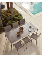 ILIADE 140 or 180 cm extendable 200 or 240 cm in taupe antioxidant aluminum table for indoor and outdoor