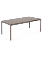 ILIADE 140 ou 180 cm extensible 200 ou 240 cm en aluminium taupe antioxydant table pour intérieur et extérieur