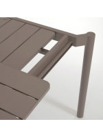 ILIADE 140 or 180 cm extendable 200 or 240 cm in taupe antioxidant aluminum table for indoor and outdoor