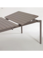 ILIADE 140 o 180 cm extensible 200 o 240 cm en aluminio antioxidante gris pardo mesa para interior y exterior