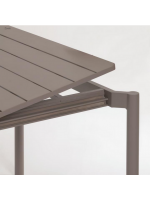 ILIADE 140 or 180 cm extendable 200 or 240 cm in taupe antioxidant aluminum table for indoor and outdoor