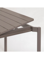ILIADE 140 ou 180 cm extensible 200 ou 240 cm en aluminium taupe antioxydant table pour intérieur et extérieur