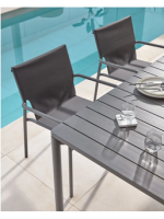 DAMATO 140 or 180 cm extendable 200 or 240 cm in black antioxidant aluminum table for indoor and outdoor