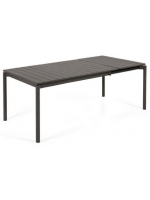 DAMATO 140 or 180 cm extendable 200 or 240 cm in black antioxidant aluminum table for indoor and outdoor