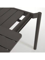 DAMATO da 140 o da 180 cm allungabile 200 o 240 cm in alluminio antiossidante nero tavolo per interno e per esterno