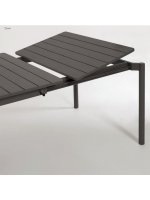 DAMATO 140 o 180 cm extensible 200 o 240 cm en aluminio antioxidante negro mesa para interior y exterior