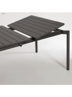 DAMATO 140 oder 180 cm ausziehbarer 200 oder 240 cm in Schwarz antioxidativer Aluminiumtisch für drinnen und draußen