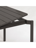 DAMATO 140 ou 180 cm extensible 200 ou 240 cm en aluminium noir antioxydant table pour intérieur et extérieur