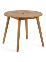 CEVIS table Ø 90 cm in solid acacia wood for indoors or outdoors