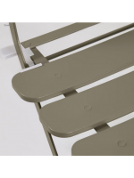 ALIAS Conjunto plegable de metal barnizado mesa Ø 60 cm y 2 sillas diseño exterior