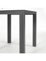 EMEN in black aluminum table 70x70 for garden terrace bars restaurants ice cream parlors indoor or outdoor