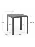 EMEN en aluminio negro mesa 70x70 para jardín terraza bares restaurantes heladerías interior o exterior