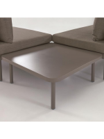 CALIF angolare e tavolino in alluminio marrone e cuscini in tessuto per esterno terrazzo giardino